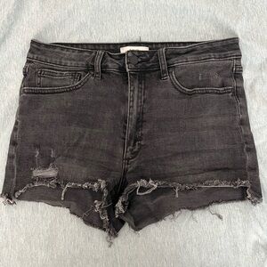 Just Black Dark Gray Distressed Jean Shorts